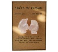 Cute Rose Quartz Penguin Gift, Crystal You're My Penguin Decor with Greeting Card, Romantic Birthday and Valentine's Day Gift, for Her, Him, Boyfriend, Girlfriend, Wife, Husband, Friends