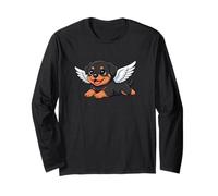 Cute Rottweiler Angel Cartoon Dog Lover Long Sleeve T-Shirt