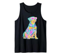 Cute Rottweiler with Heart Sunglasses Coastal Summer Vibes Tank Top