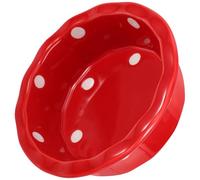 Cute round Ceramic Cat Feeding Bowl for Christmas Season, Red | Easy to Clean, Tip-resistant Design, for Kitten Kibble, Holiday Season Home Decoration
