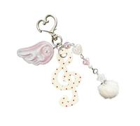Cute Round Dot Stripe Music Note Star Keychain Acrylic Alloy Bag Charm