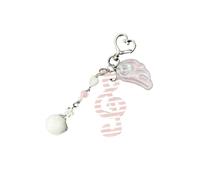 Cute Round Dot Stripe Music Note Star Keychain Acrylic Alloy Bag Charm