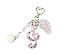 Cute Round Dot Stripe Music Note Star Keychain Acrylic Alloy Bag Charm