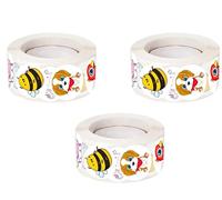 Cute Round Land Animal Stickers 16 Designs 1inch Roll Wild Animal Jungle Self Adhesive Educational Reward Stickers for School Classroom Birthday Kids Party Favor(3PCS)