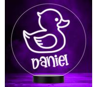 Cute Rubber Duck Colour Changing Led Lamp Personalised Gift Night Light | Personalised Gift For Home, Lamp Room Décor | Kids & Adults Night Lights With Name | Personalised Gift For Bedroom |