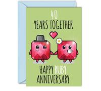 Cute Ruby Anniversary Card for Boyfriend Girlfriend, 40 Years Together