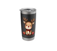 Cute Rudolph Reindeer Christmas Holiday Stainless Steel Insulated Tumbler