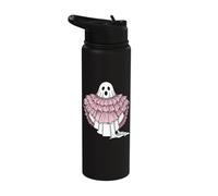 Cute Ruffled Pink Ghost Spooky Season Phantom Stainless Steel Insulated Water Bottle