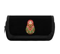 Cute Russian Nesting Doll Matryoshka Cute Double Pencil Case Large Capacity Portable Zippered Pen Pouch Bag for Office Unisex