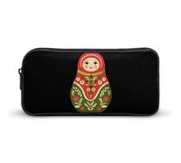 Cute Russian Nesting Doll Matryoshka Cute Pencil Case Large Capacity Portable Zippered Pen Pouch Bag for Office Unisex