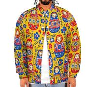 Cute Russians Dolles Jacket Baseball Uniform Bomber Jackets Coat for Men