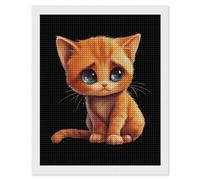 Cute Sad Cat Cute Diamond Art Painting Unisex Square Drill Rhinestone Crafts Kit Vertical Home Decor