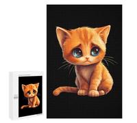 Cute Sad Cat Wooden Jigsaw Puzzles for Adults Vertical Challenge Intelligent Picture Puzzle Games Gift for Family