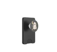 Cute Sad Ghost with Mushrooms Under Moon Halloween PopSockets PopWallet for MagSafe