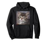 Cute Sad Kitten Cat Says "Bruh" Blurry Photo Meme Pullover Hoodie