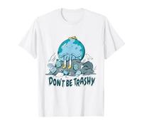 Cute Sad Planet Anti-Pollution Slogan Apparel T-Shirt