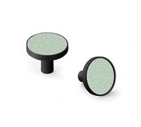 Cute Sage Green Little Flowers Cabinet Knobs and Wall Hooks, 6 Pack Modern Drawer Pulls with Black Base, Solid Zinc Alloy Handles for Kitchen, Bathroom, Dresser