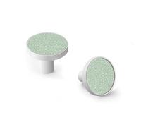 Cute Sage Green Little Flowers Cabinet Knobs and Wall Hooks, 6 Pack Modern Drawer Pulls with White Base, Solid Zinc Alloy Handles for Kitchen, Bathroom, Dresser