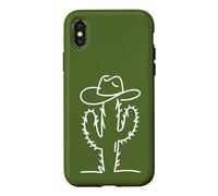 Cute Saguaro Cactus Wearing Cowboy Hat Art Case for iPhone X/XS
