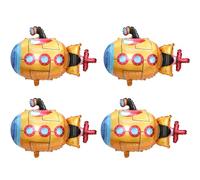 Cute Sail At Sea Submarine Balloon Under The Sea Party Decoration Ocean Supplies, 4 Pack Big Cartoon Submarine Balloons Pirate Boat Balloons Aviator Adventure Party Supplies For Birthday Baby Shower
