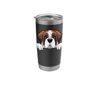 Cute Saint Bernard Peeking Pocket Puppy St. Bernie Dog Lover Stainless Steel Insulated Tumbler