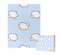 Cute Samoyed Dogs Walking Pattern,500 Pieces Wooden Jigsaw Family Game Jigsaw Puzzles for Adults Teens