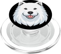 Cute Samoyed Face Smiling Sammy Cartoon Puppy Dog PopSockets PopGrip for MagSafe