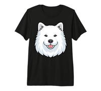 Cute Samoyed Face Smiling Sammy Cartoon Puppy Dog Premium T-Shirt