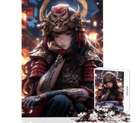 Cute Samurai Contemplation Jigsaw Puzzles 1000 Piece for Adults Enhance Focus for Better Performance Quiet Soothing Playtime Fun (50x75cm)