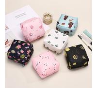 Cute Sanitary Pad Storage Bag for Women - Waterproof and Portable Menstrual Organizer with Multi Compartment, Ideal for Travel and Daily Use, Pink Peach, Modern