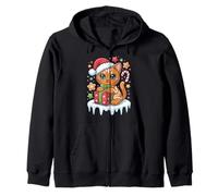 Cute Santa Cat for Cat Lovers Celebration Christmas Time Zip Hoodie