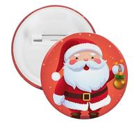 Cute Santa Claus Badge Metal Round Pins, Lightweight Brooch for Backpack, Fashion Button Pins Badge for Shirts, Jackets, Shawl Coat, Unisex, 20PCS, Tinplate, metal round pins