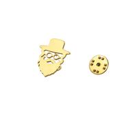 Cute Santa Claus Brooch Pin for Women Men Stainless Steel Merry Christmas Brooch for Clothes Bags Hats Accessories Jewelry, M, Stainless Steel, no gemstone