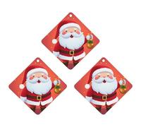 Cute Santa Claus Car Air Freshener, 3 Pcs Rhombus Hanging Air Freshener Cards, Long Lasting Fragrance Scented Cards for Car, Home, Office Black-style