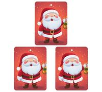 Cute Santa Claus Car Air Freshener, 3 Pcs Square Hanging Air Freshener Cards, Long Lasting Fragrance Scented Cards for Car, Home, Office White-style