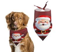 Cute Santa Claus Dog Bandanas Adjustable Large Pet Washable Scarves Cat Dogs Kerchief Triangle Bibs Scarf Daily Handkerchief Pet Bibs Holiday Bandana for Small Medium Large Dogs