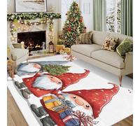Cute Santa Claus Door Mat Indoor, Washable Kids Rug 40x60, Non Slip Low Pile Area Rugs for Entrance, Kitchen, Bedroom, Christmas Decorations QAZ34