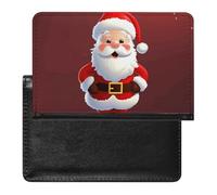 Cute Santa Claus Passport Holder,Compact Lightweight Waterproof Passport Cover, Portable Stylish Travel Wallet Accessories for Women Men