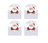 Cute Santa Claus Print Blank Greeting Cards, Love Buttons, Pearl Paper Envelopes Suitable For Various Occasions - Anniversary Cards, Thank You Cards, Holiday Cards, Wedding Cards, Congratulations.