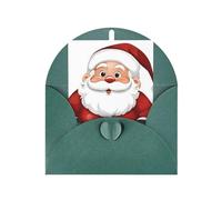 Cute Santa Claus Print Blank Greeting Cards, Love Buttons, Pearl Paper Envelopes Suitable For Various Occasions - Anniversary Cards, Thank You Cards, Holiday Cards, Wedding Cards, Congratulations.