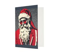 Cute Santa Claus Print Greeting Card Paper, Half Fold To Cards For Birthday, Wedding, Party.