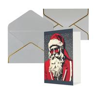 Cute Santa Claus Print Greeting Card Paper, Half Fold To Cards For Birthday, Wedding, Party.
