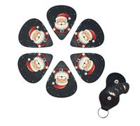 Cute Santa Claus Print Guitar Picks 6 Pack with Organizer Storage Box for Custom Guitars for Men Women Guitar Accessory Ukulele for
