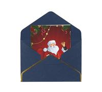 Cute Santa Claus Print Pearl Greeting Cards With Envelopes, Thank You, Birthday, Anniversary & Holiday Cards Set