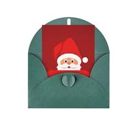 Cute Santa Claus Print Print Blank Greeting Cards, Love Buttons, Pearl Paper Envelopes Suitable For Various Occasions - Anniversary Cards, Thank You Cards, Holiday Cards, Wedding Cards