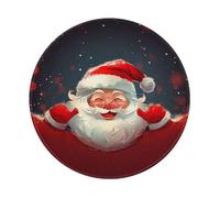 Cute Santa Claus Print Prints Round Mouse Pad 2 PCS,Non-Slip Rubber Base Mousepad Mouse Mat for Laptop Computer Office 7.9 x 7.9 Inch