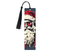 Cute Santa Claus Print Wooden Bookmarks Beautiful Notebook Accessories for Men Women Book Lovers