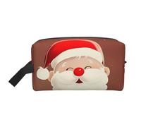Cute Santa Claus Printed Makeup Bag Travel Portable Cosmetic Bag Large Capacity Makeup Case Toiletry Handbag Organiser for Women