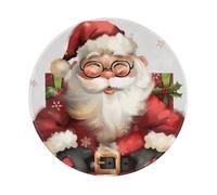 Cute Santa Claus Prints Round Mouse Pad 2 PCS,Non-Slip Rubber Base Mousepad Mouse Mat for Laptop Computer Office 7.9 x 7.9 Inch