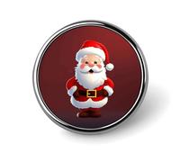 Cute Santa Claus Round Badge Cute Brooch Hats Jackets Decor Personalized Lapel Pin Clothing Jewelry Accessories for Wedding Party Gift